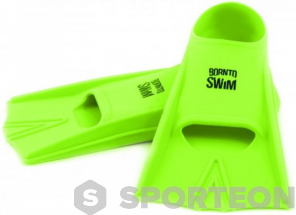 BornToSwim Green silicone swimming fins