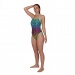 Speedo JungleGlare Placement Freestyler 1 Piece Green Glow/Black/Electric Pink/Mango/Blue