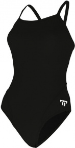 Women's swimwear Michael Phelps Solid Mid Back Black/White Women's swimwear Michael Phelps Solid Mid Back Black/White