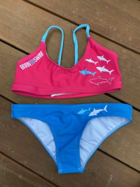 Women's swimwear BornToSwim Sharks Bikini Blue/Pink Women's swimwear BornToSwim Sharks Bikini Blue/Pink