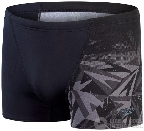 Men's swimsuit Speedo Hyper Boom Panel Aquashort Black/Oxid Grey/USA Charcoal
