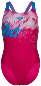 Arena Splash Point Swimsuit V Back Girls Fuschia Arena Splash Point Swimsuit V Back Girls Fuschia