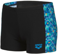 Arena Pooltiles Swim Short Boys Black/Blue Multi Arena Pooltiles Swim Short Boys Black/Blue Multi