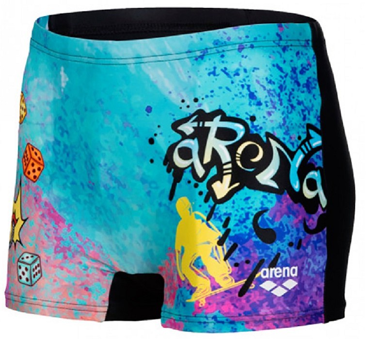 Arena Boys Swim Short Placement Black/Multi