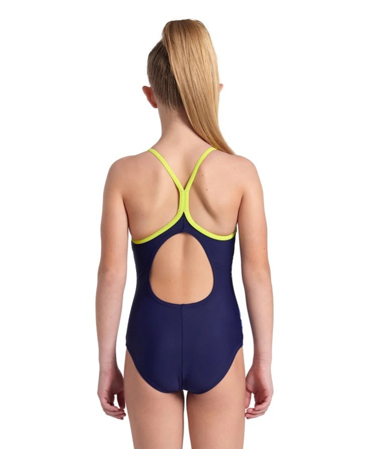 Arena Daly Swimsuit Light Drop Back Girls Navy Soft Green/Navy Multi