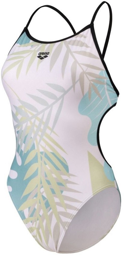 Arena Light Floral Swimsuit Lace Back Black/White Multi 