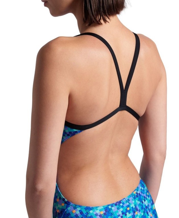 Arena Pooltiles Swimsuit Challenge Back Black/Blue Multi