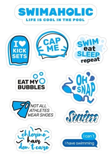 Naljepnice Swimaholic Swimming Stickers