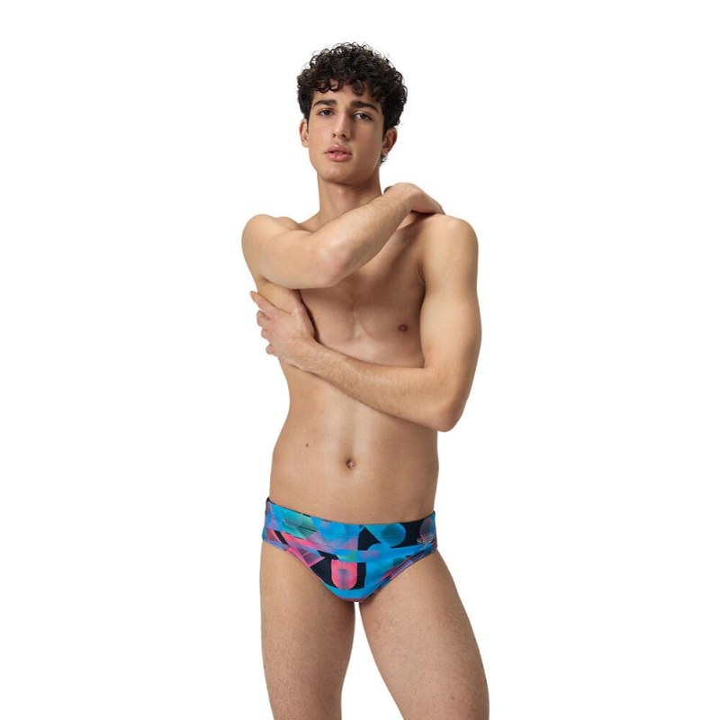 Speedo Allover Digital 7cm Brief True Navy/Siren Red