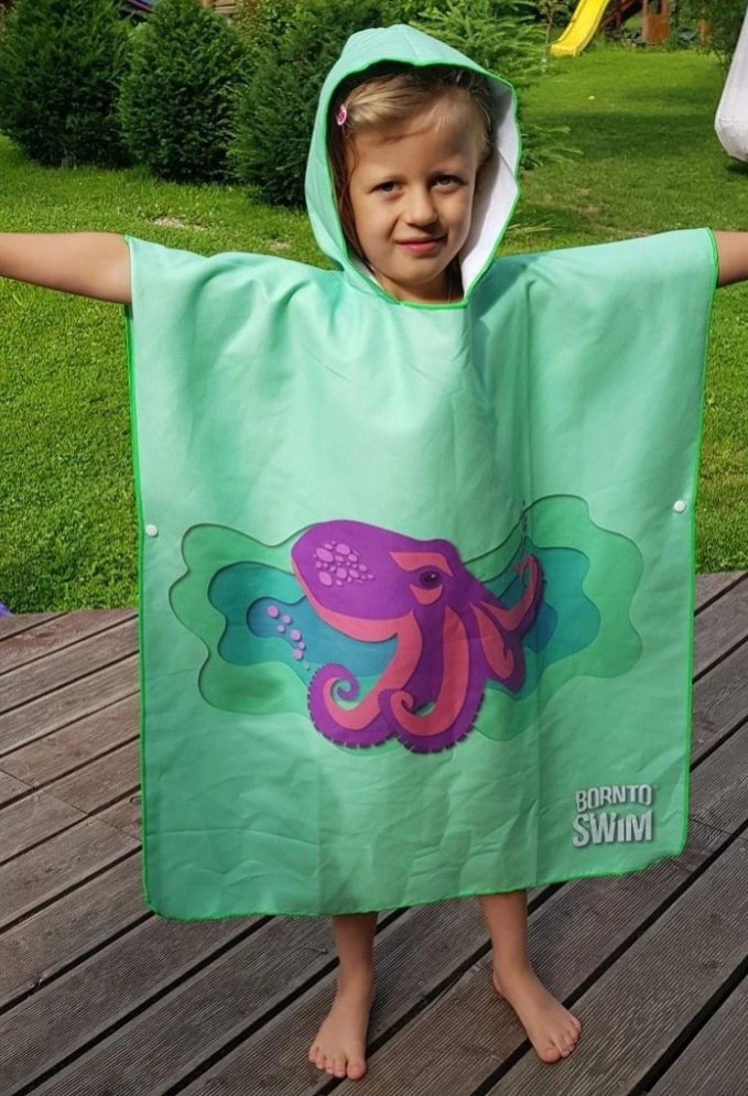BornToSwim Octopus Poncho Junior Green