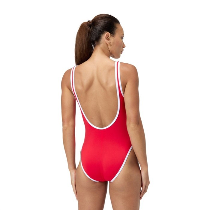 Speedo Solid Scoop 1 Piece Red/White