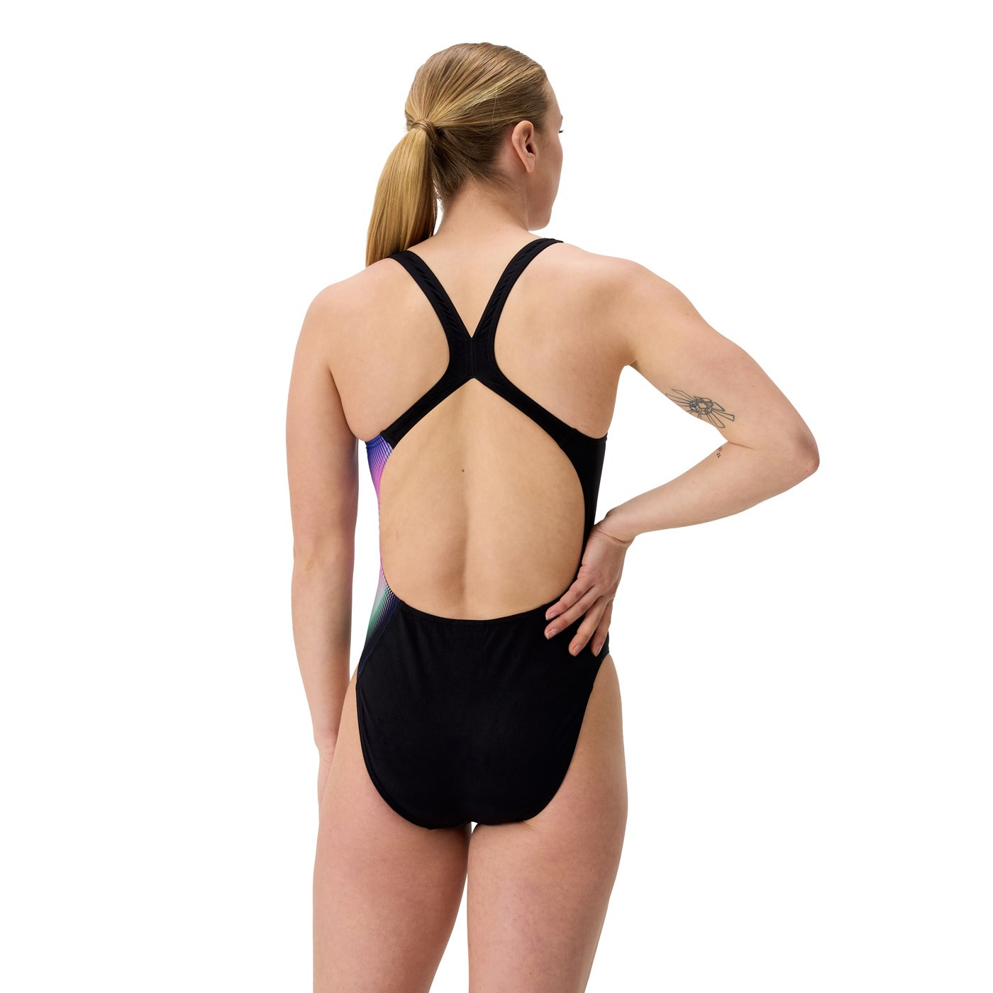 Speedo Placement Printed Powerback Black / Purple