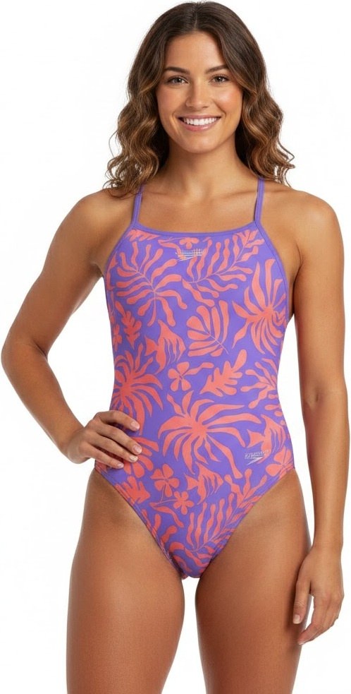 Speedo Printed Web Back Purple / Pink