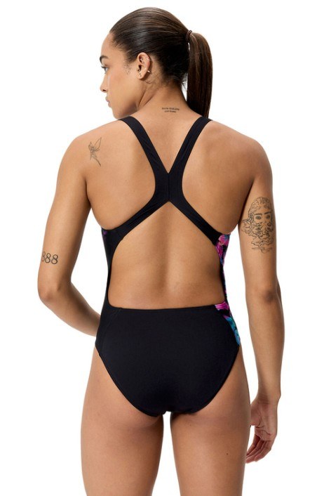 Speedo Printed Powerback One Piece Glitchy Garden/Black