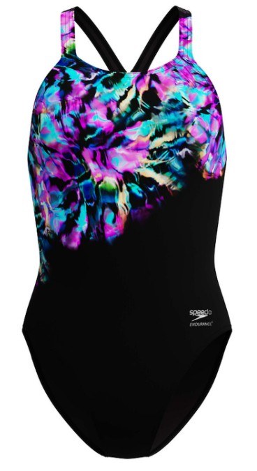 Speedo Printed Powerback One Piece Glitchy Garden/Black